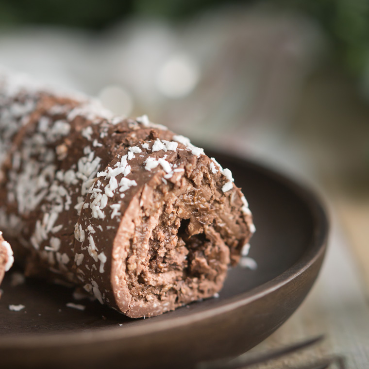 chokladboll -rulltårta